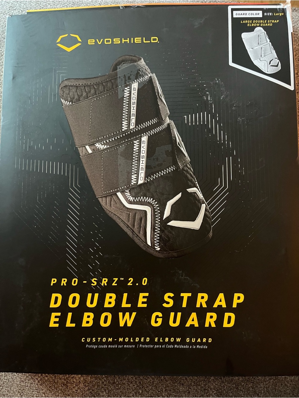 EvoShield Pro-SRZ 2.0 Double Strap Elbow Guard in size Large. In White
